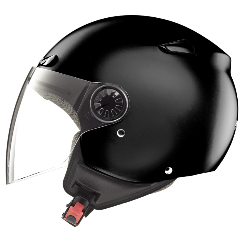 Helmo Milano casque jet, Oscuro, noir, brillant