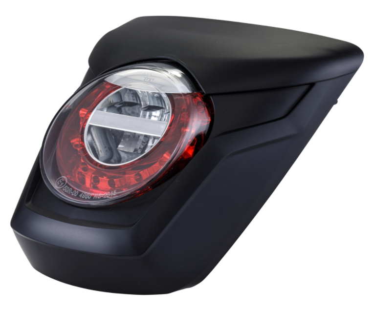 Feu arrière LED rouge pour Vespa Primavera/Sprint 50-150ccm, bord - noir mat