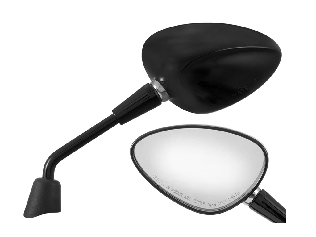 Rétroviseur Shorty noir brillant droite et gauche pour Vespa Sprint 50-150ccm 2T/4T