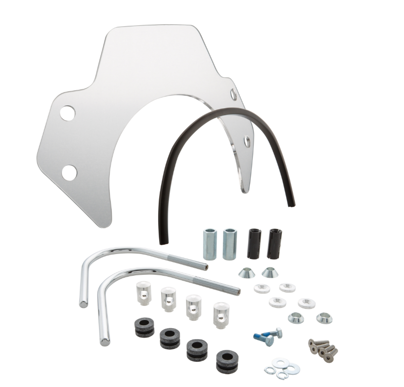 Flyscreen pour Vespa GTS/GTS Super/GT/GT L 125-300ccm, support argenté, clair