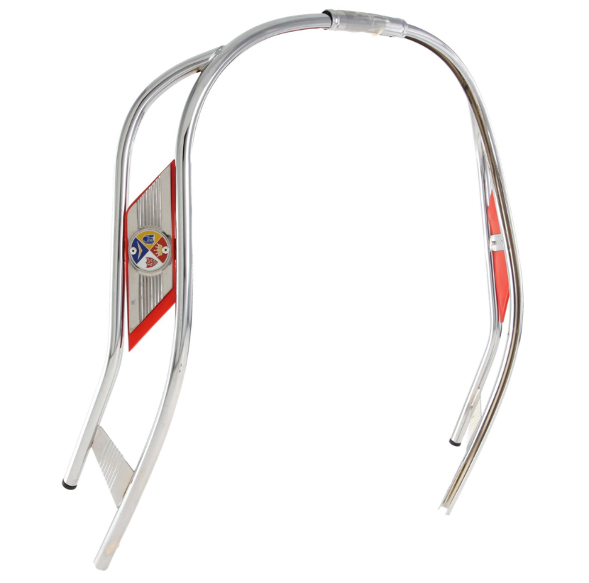Tube à double fente bouclier de jambe pour Vespa PX 80-200ccm, chrome