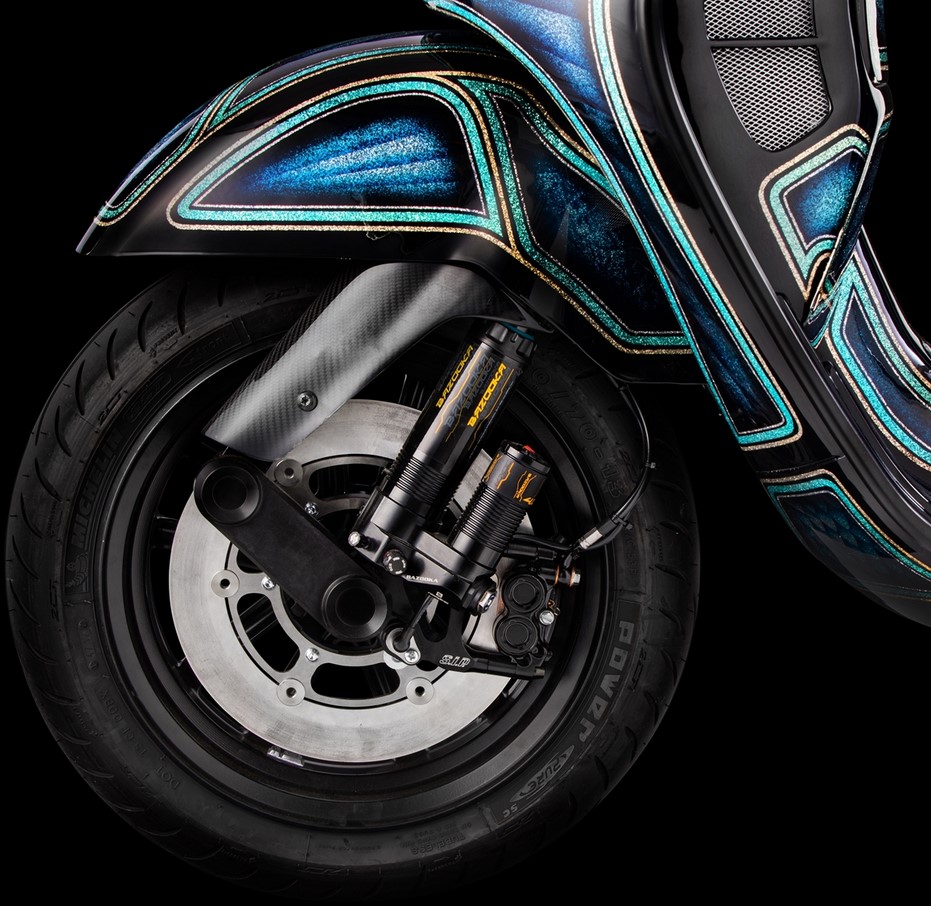 Couverture de bras oscillant pour Vespa, noir mat