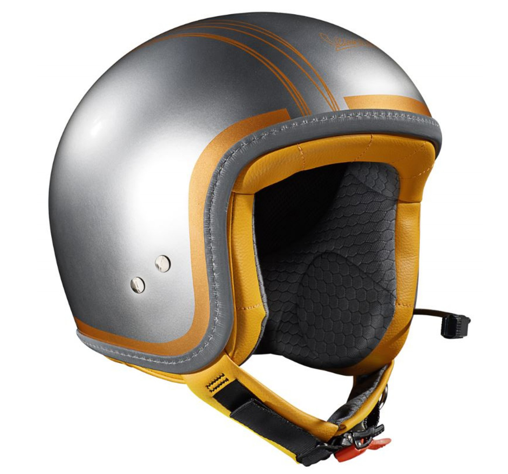 Vespa casque jet Elettrica Tech blu (Bluetooth) argent orange