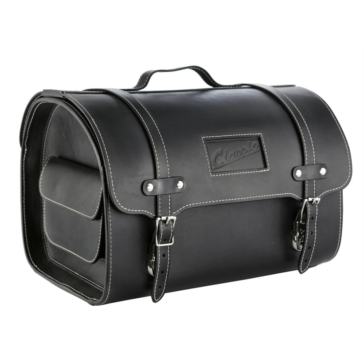 Valise en cuir "Classic" pour Vespa - noir