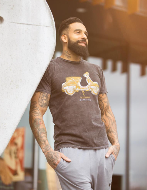 T-Shirt "La vie est meilleure sur un rallye", homme noir stone wash