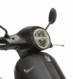 Anneau de feu de cadre de phare Vespa GTS 2019 - Noir brillant