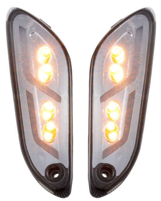 Kit clignotants avant & arrière pour Vespa Primavera/Sprint 125-150ccm 2T/4T AC, teinté