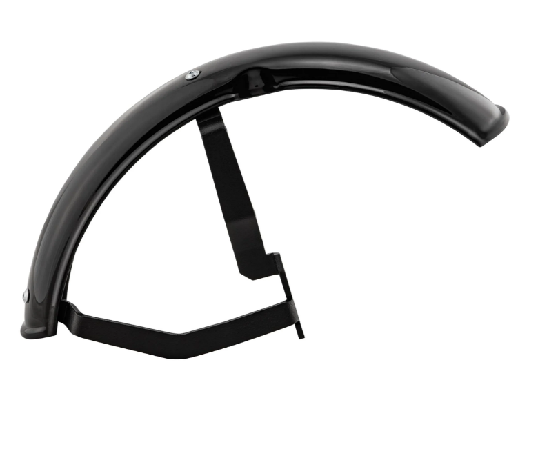 Aile 2.0 Garelli pour Vespa PX 80-200ccm, métal noir brillant, support noir