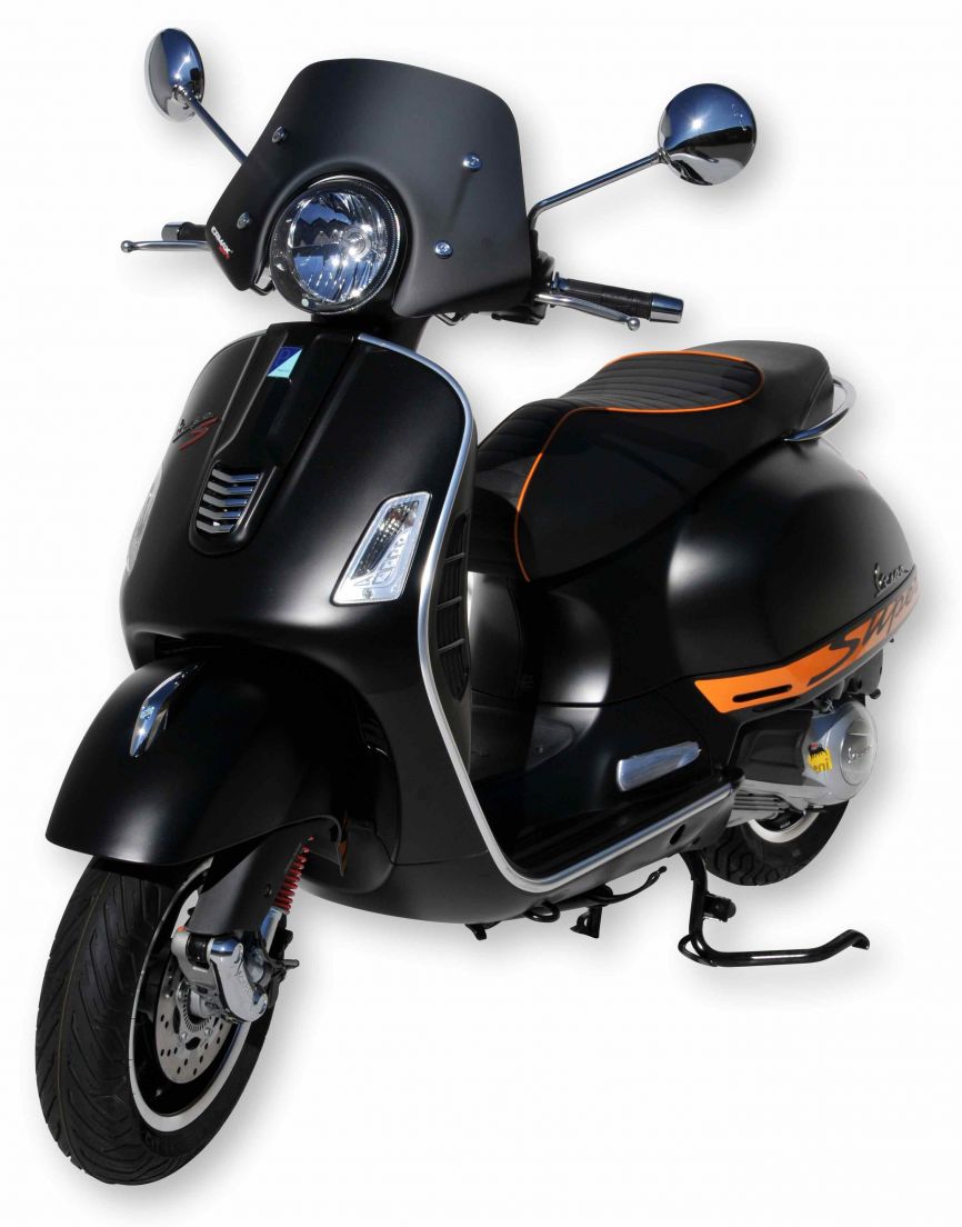 Flyscreen Piccolo pour Vespa GTS/GTS Super/GT/GT L 125-300ccm, noir mat