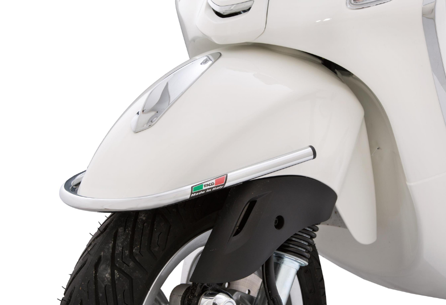 Pare-chocs aile avant pour Vespa LX/LXV/S/Primavera/Sprint/Elettrica 50-150ccm, chrome
