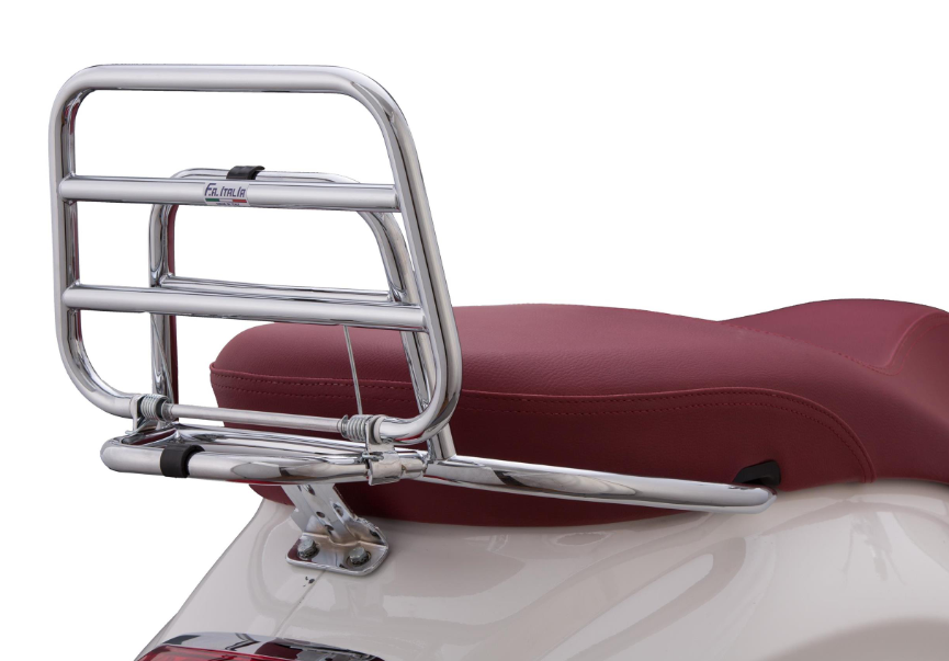 Porte-bagages arrière pour Vespa Primavera /Sprint /Elettrica 50-150ccm, pliable, chrome