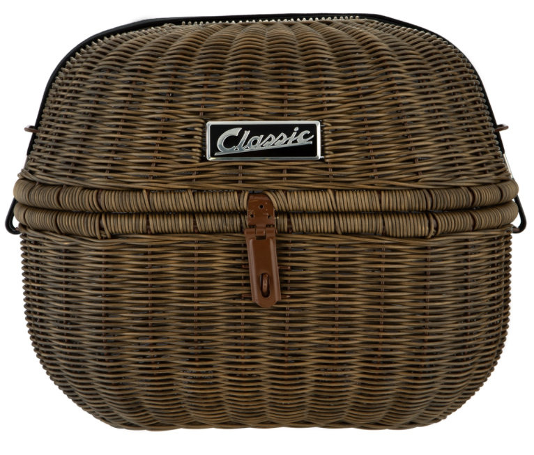 Panier Classic avec porte-bagages pour Vespa Primavera/Sprint 50-150ccm, marron foncé
