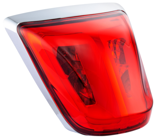 Feu arrière rouge pour Vespa Primavera/Sprint 50-150ccm, bord - chrome