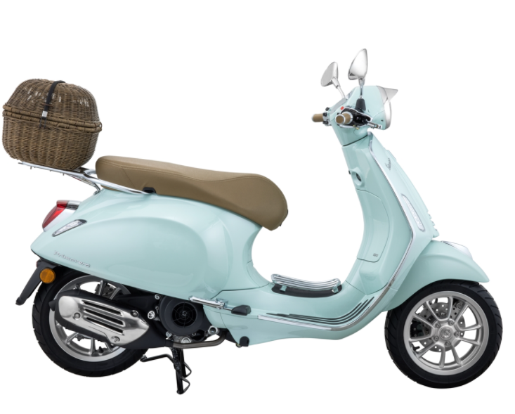 Panier Classic avec porte-bagages pour Vespa Primavera/Sprint 50-150ccm, marron foncé