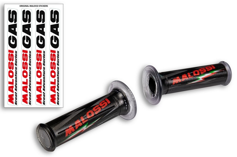 Poignées MALOSSI pour Vespa GTS/GTS Super/GT/GT L 125-300ccm, noir, sans ouverture d'embout de guidon