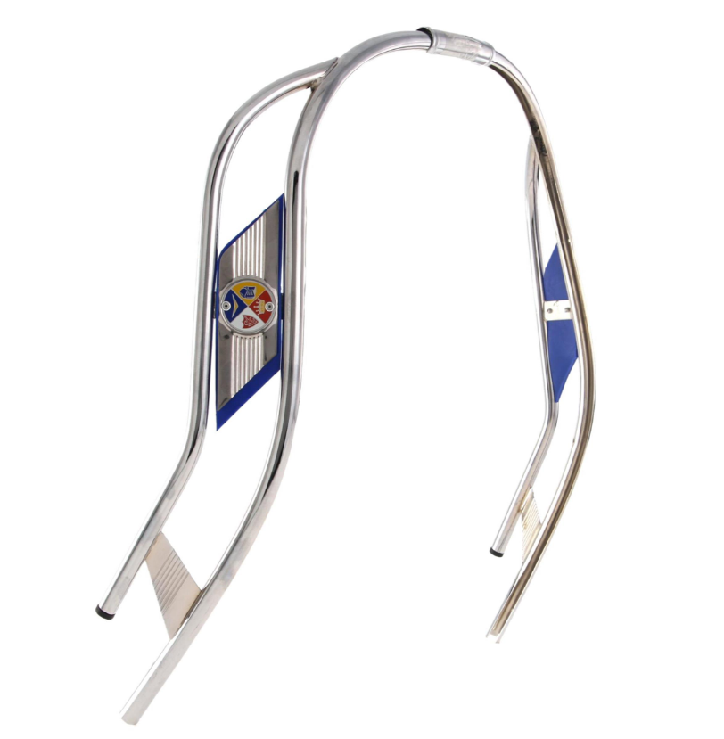 Tube à double fente bouclier de jambe pour Vespa PX 80-200ccm, chrome